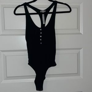 Free People Black Bodysuit